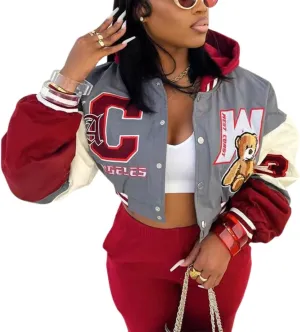 Womens Varsity Jacket Fashion Hoodies Lightweight Graphic Jacket for 2025