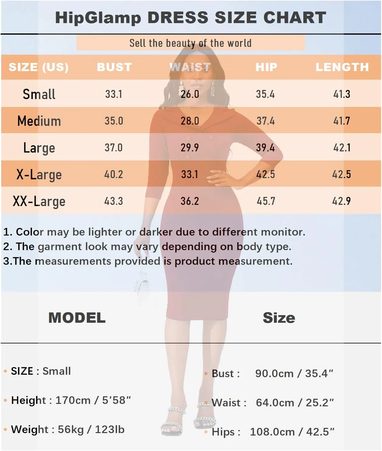 Womens Vintage Bodycon Midi Dress 3/4 Sleeve V Neck Cocktail Party Knee Length Pencil Dress Elegant
