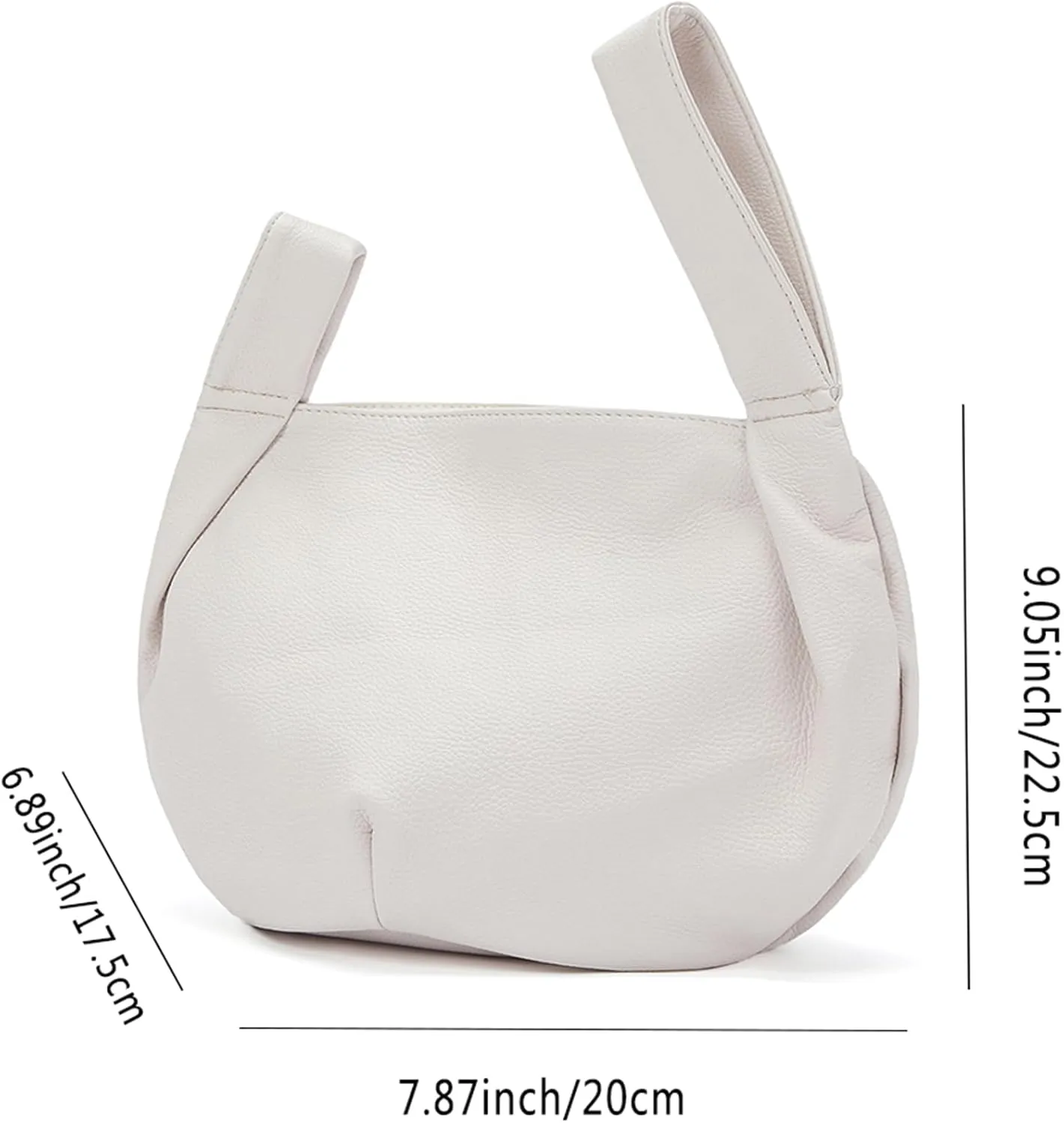Women's Wrist Knot Tote Bag Small Soft Faux Leather Wristlet Handbags Elegant Clutch Purse for Girl