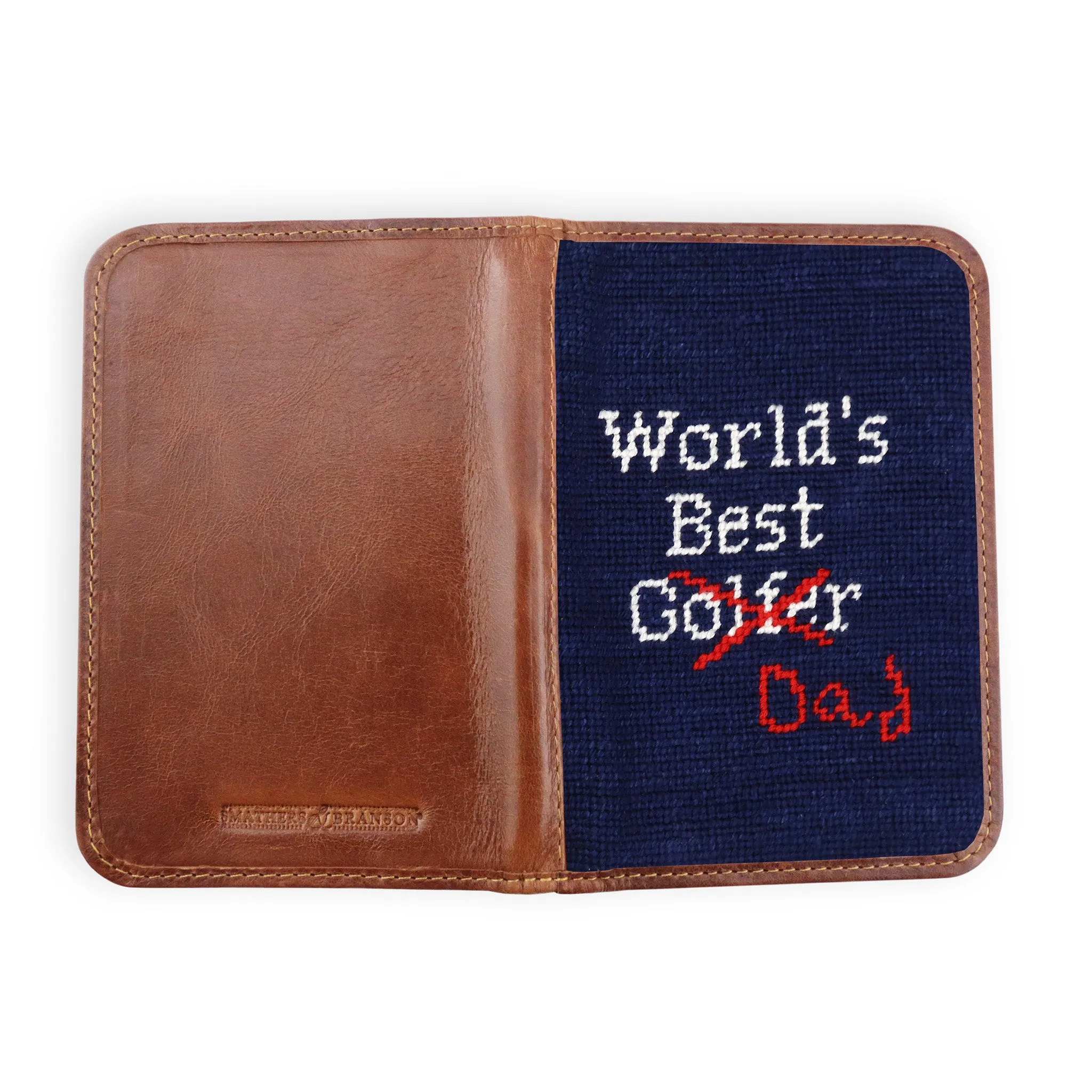 World's Best Golfer Dad Golf Scorecard Holder (Dark Navy)