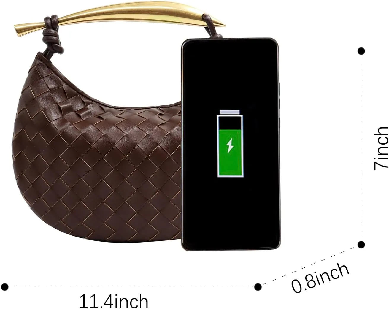Woven Leather Dumpling Bag Dinner Handbag For Women Purse Hobo Bag Knotted