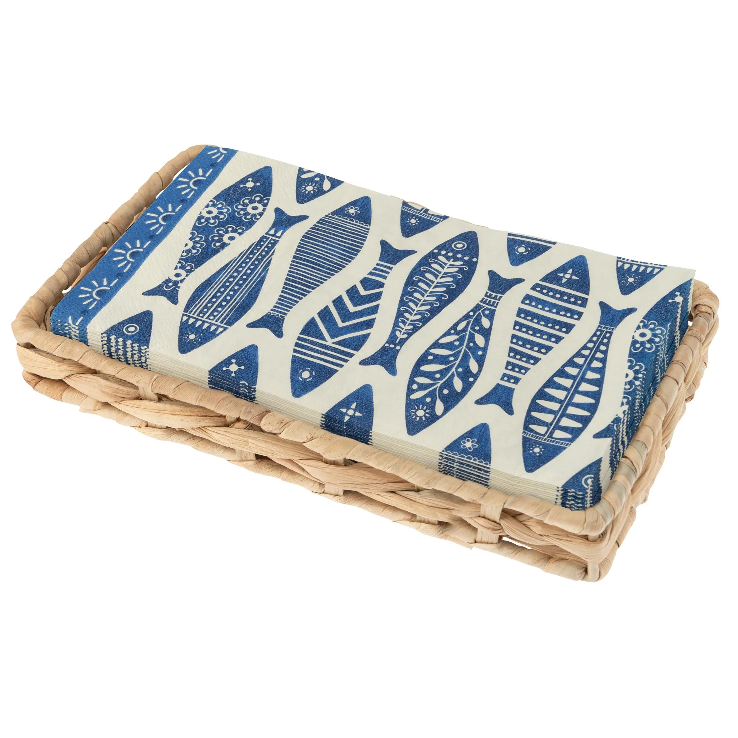Woven Napkin Holder w/ Paper Napkins