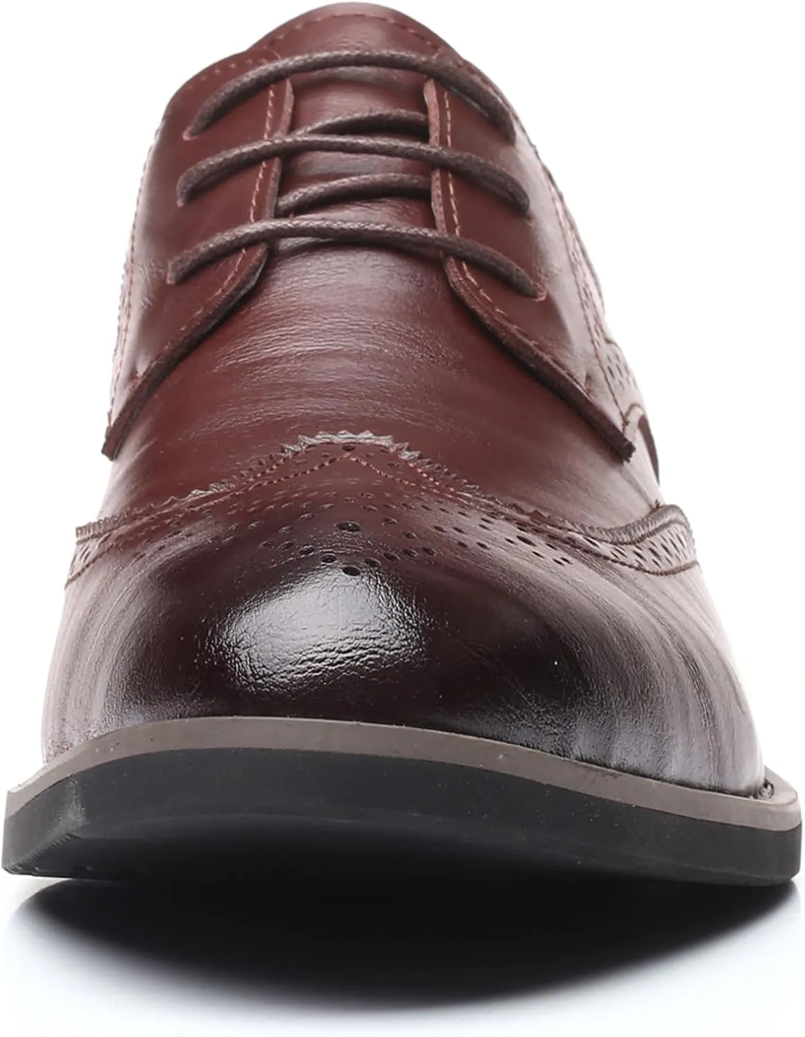 WUIWUIYU Men's Manmade Leather Lace-up Wedding Business Formal Dress Wingtips Brogue Shoes Oxfords