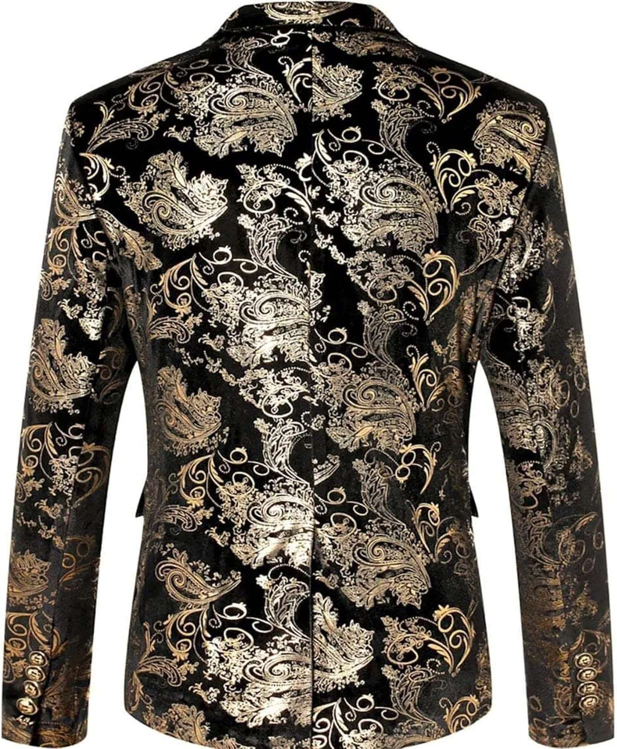WULFUL Mens Blazer Floral Suit Jacket Slim Fit Stylish Blazer for Men Dinner Party Prom Wedding Tuxedo Jacket