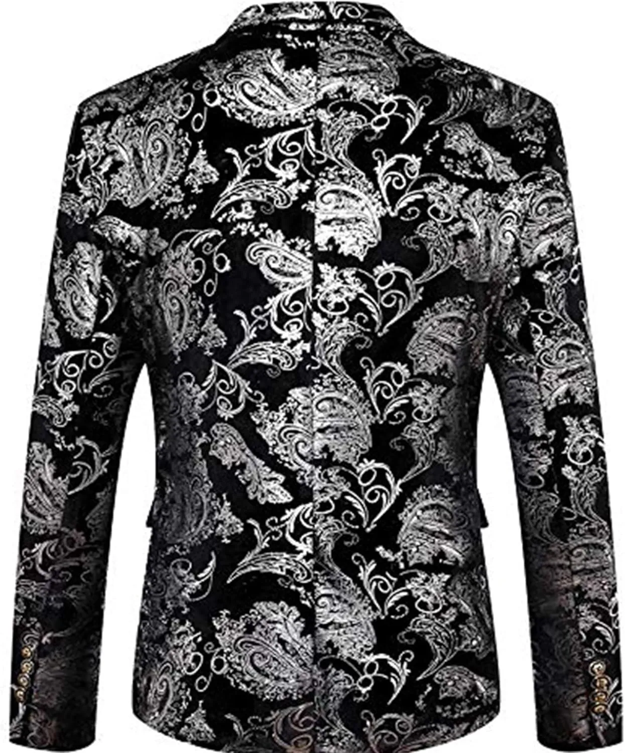 WULFUL Mens Blazer Floral Suit Jacket Slim Fit Stylish Blazer for Men Dinner Party Prom Wedding Tuxedo Jacket