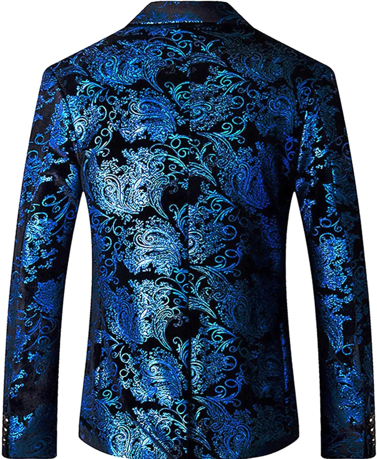 WULFUL Mens Blazer Floral Suit Jacket Slim Fit Stylish Blazer for Men Dinner Party Prom Wedding Tuxedo Jacket