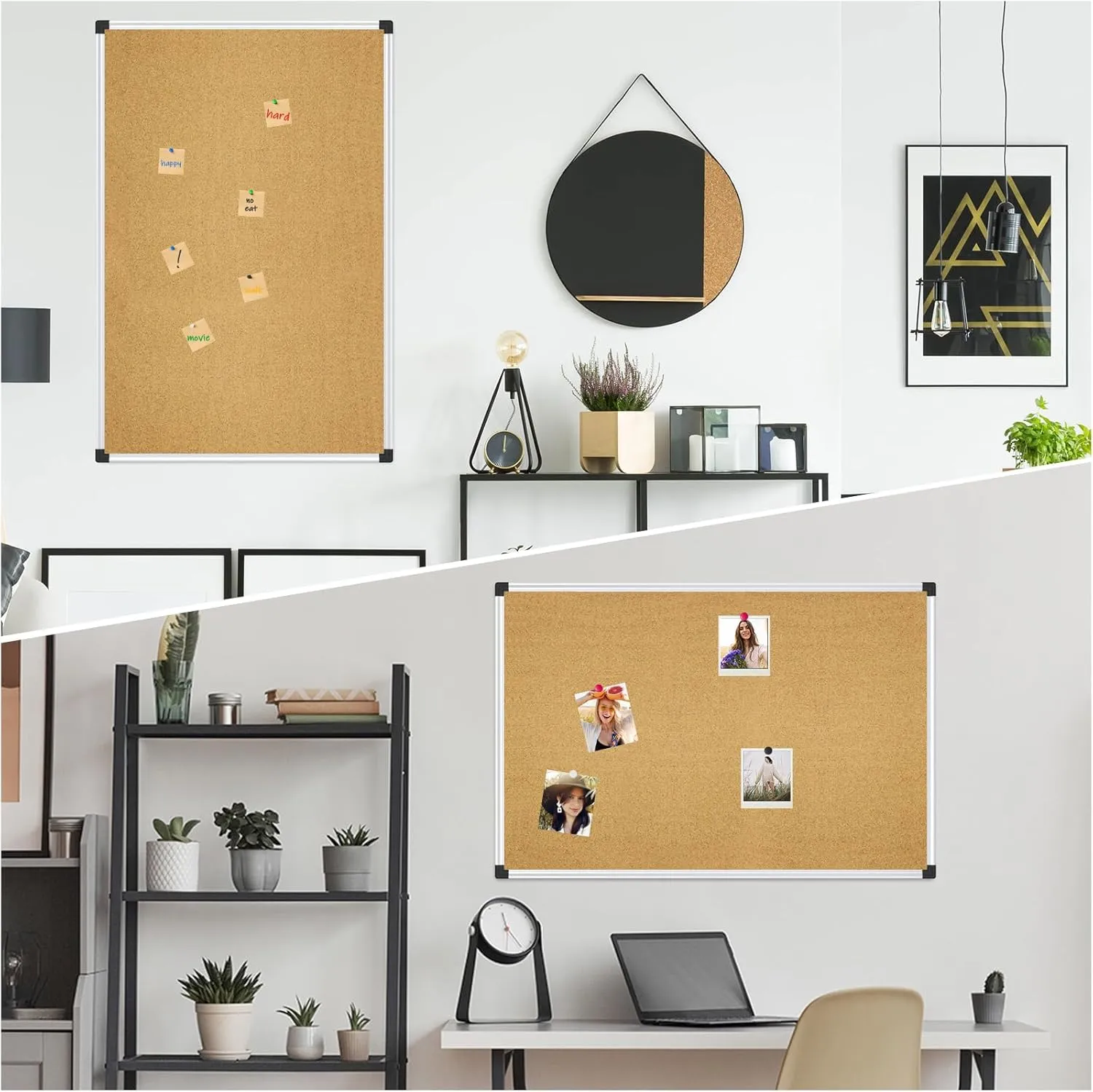 XBoard Cork Bulletin Board 48x36 inch with Aluminum Frame, Pinboard for Vision & Memo Displays (Pack of 2)