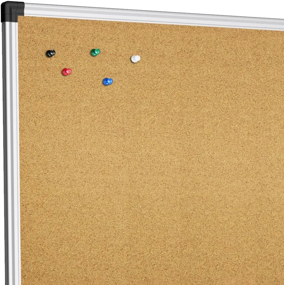 XBoard Cork Bulletin Board 48x36 inch with Aluminum Frame, Pinboard for Vision & Memo Displays (Pack of 2)