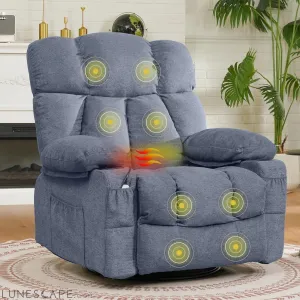 XRC3 Rocker Recliner Chair for Adults W/Massage & Heat, 360° Swivel