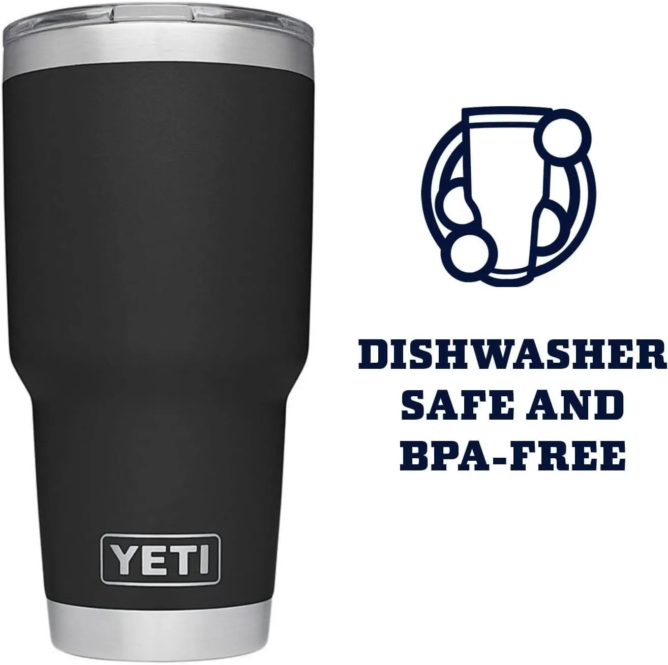 YETI Rambler 30 oz Stainless Steel Vacuum Insulated Tumbler w/MagSlider Lid, Black