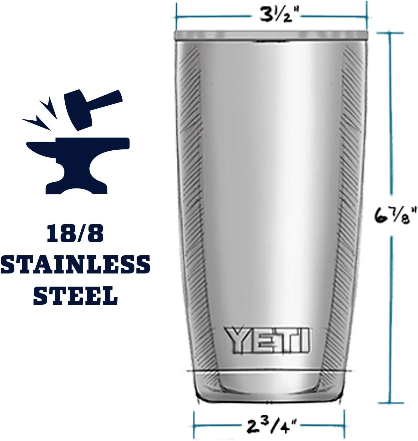 YETI Rambler Vacuum Insulated Tumbler with Lid