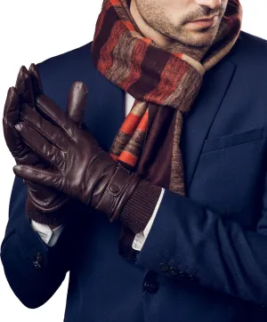 YISEVEN Men's Lambskin Leather Gloves Touchscreen