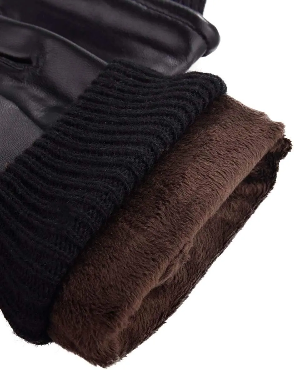 YISEVEN Men's Lambskin Leather Gloves Touchscreen