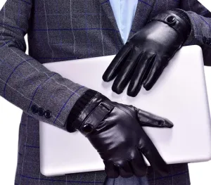 YISEVEN Men's Lambskin Leather Gloves Touchscreen