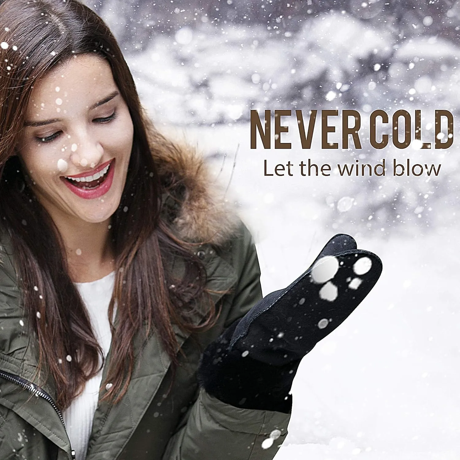 YISEVEN Women's Merino Sheepskin Winter Shearling Leather Gloves Mitten