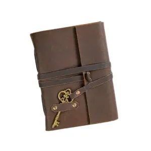 yonnogifts Key Closure Leather Journal – 7x5 Inch Handmade Vintage Diary for Writing, Sketching, Travel & Gifting – Lockable Notebook for Men & Women