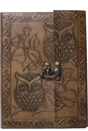 yonnogifts Owl Embossed Leather Journal – Handcrafted Vintage Diary for Men & Women – Rustic Writing Notebook for Journaling, Sketching, Dream Logs & Gifting – Refillable Personal Notebook