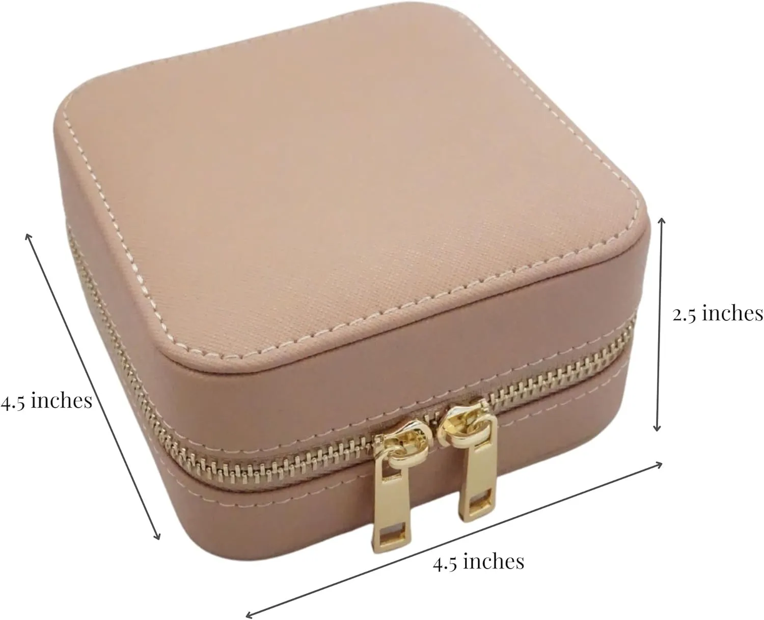 YSM Designs Travel Jewelry Organizer Box, Travel Jewelry Case | Small Jewelry Box for Women, Jewelry Travel Case | Earring Organizer Box with Mirror (Beige)