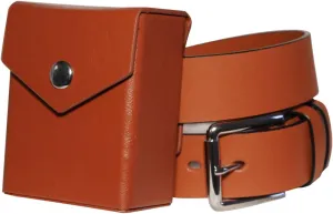 Yusei's Deck Box & Belt Replica, 80 Size, Hard Shell, Faux Leather, Belt Loop, Compatible with Yu-Gi-Oh!, Magic: The Gathering, Poke TCG and others (Yusei Brown - 80 Sleeve Size Deck Box, Large)