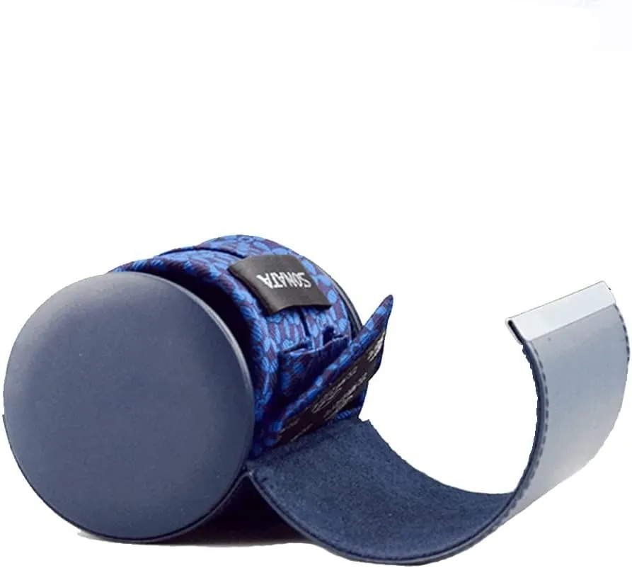 YY YEARCHY Men's Necktie Travel Case, Tie Anti-Wrinkle Organizer Box - Formal Cylinder Shape (Blue)