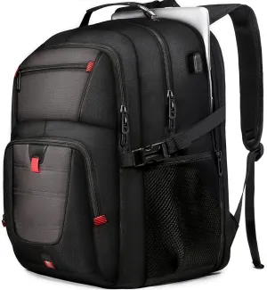 Z-MGKISS Travel Backpack, TSA Airline Approved, Travel Laptop Backpack with USB Charging Port, Extra Large 50L Backpack 17 inch Computer Perfect for Men, Grey