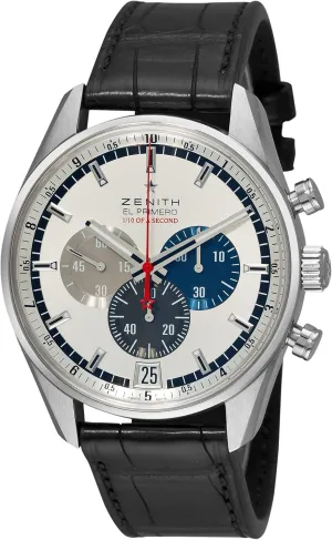 Zenith Men's 03.2041.4052/69.c496 El Primero Striking 10th Chronograph Silver Chronograph Dial Watch