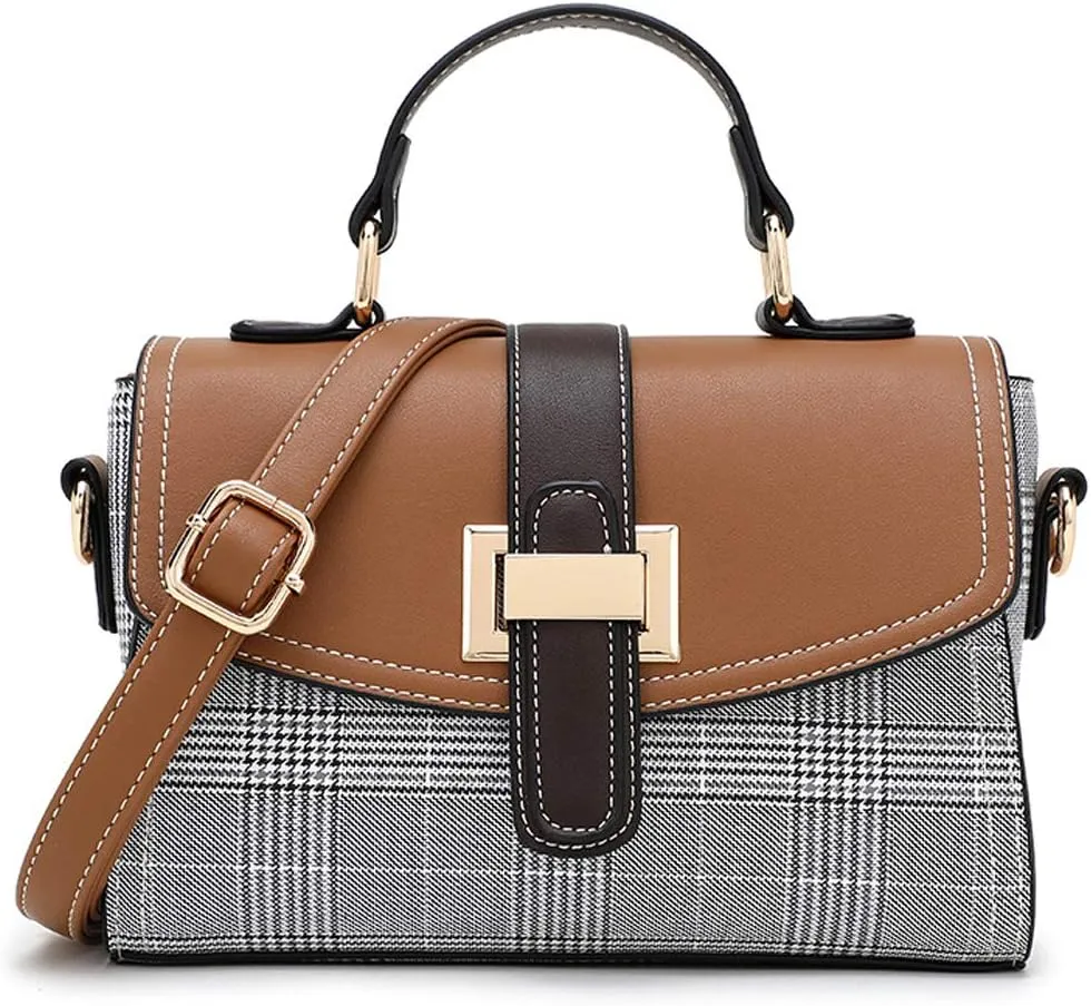 zhongningyifeng Crossbody Purse for Women Shoulder Bag PU Leather Waterproof Retro Fashion Handbag Small