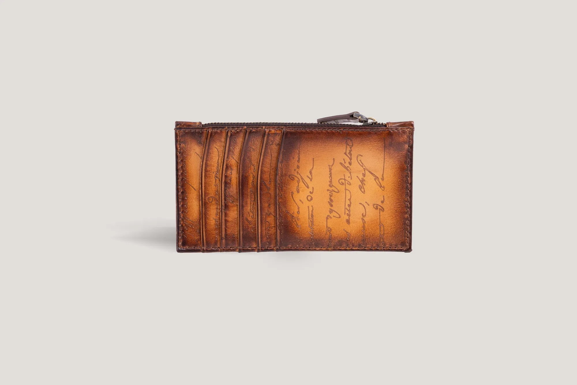 Zipper Card Holder Honey Brown