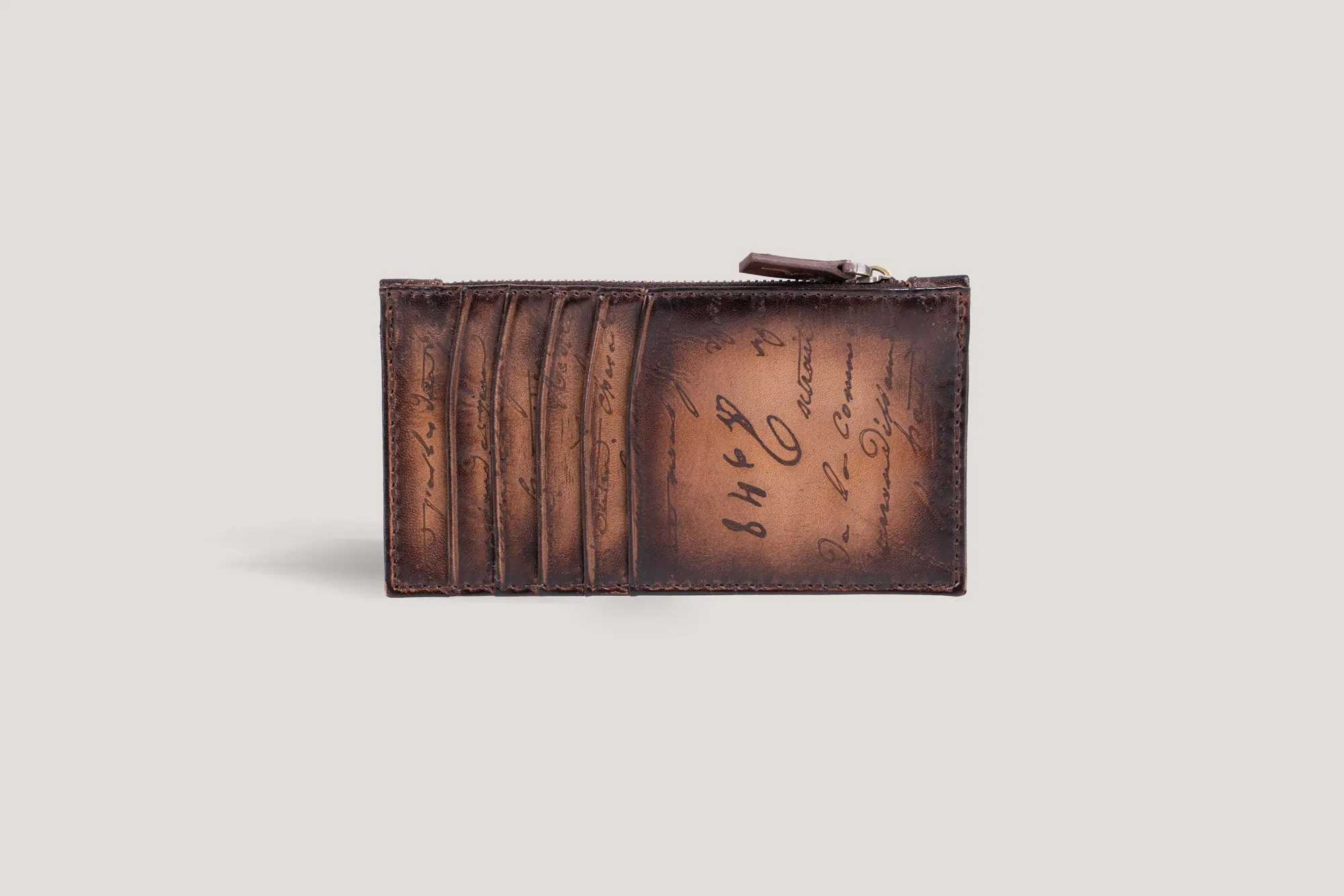 Zipper Card Holder Java Brown