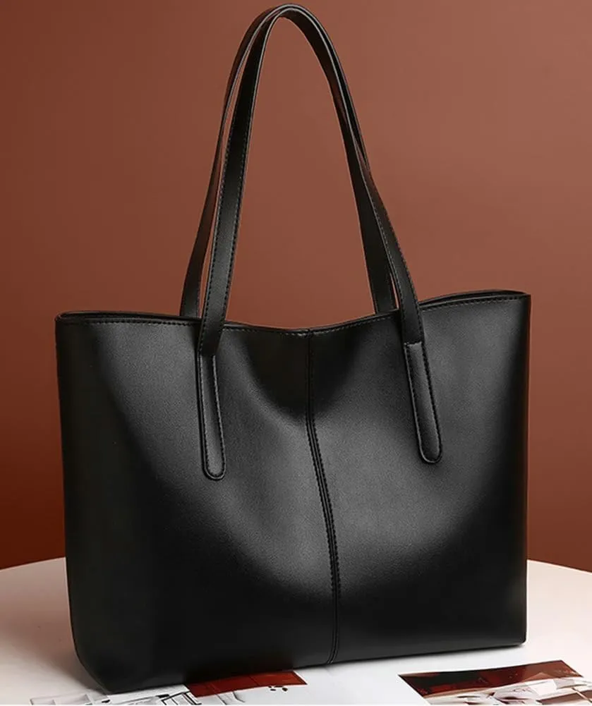 Zipper Tote Bag PU Leather Shoulder Purse for Women Large Casual Handbag Work Dating College