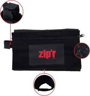 Zipr Wheelchair Side Bag - Water Resistant Walker Chair Organizer Pouch Caddy Wheelchair Accessories - Durable Armrest Storage Bags for Mobility Scooter, Wheelchairs, Walkers - (Black)