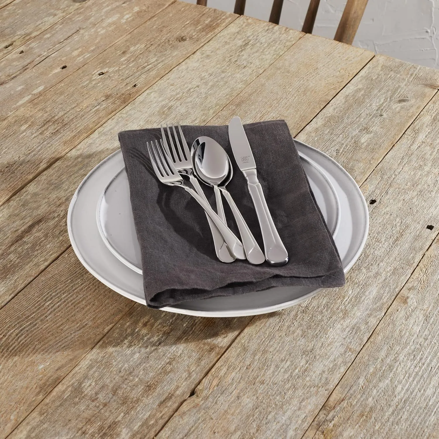 ZWILLING Provence 45-Piece Flatware Set, 18/10 Stainless Steel, Dual Mirror-Satin Finish, Service for 8, 5-piece placesetting plus 5 serving pieces
