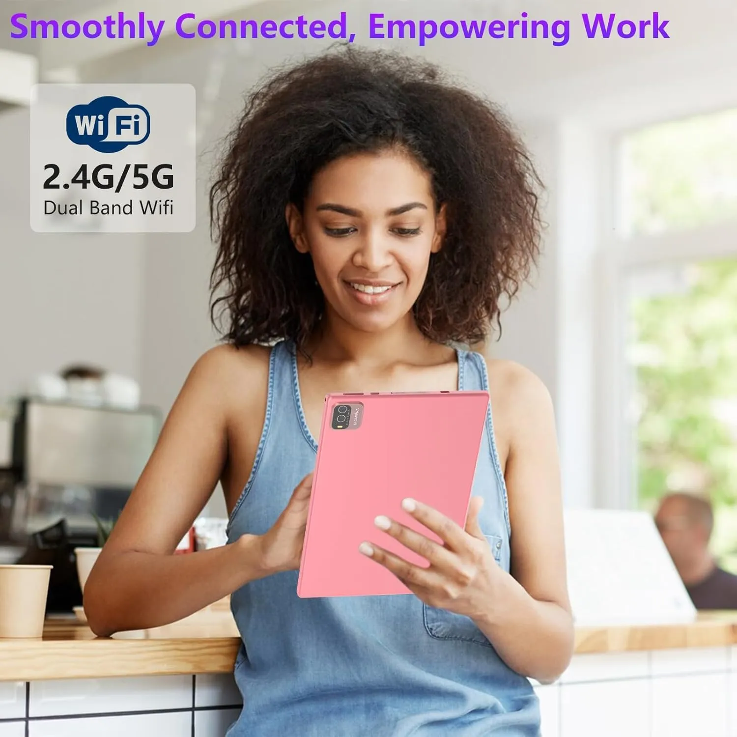 ZZB 2 in 1 Tablet with Keyboard Case Mouse Stylus Pen, 10 inch Tablet Android 14.0 Tablets PC Set, 8GB RAM 64GB ROM Tableta Computer 10.1" IPS Screen 2MP 8MP Dual Camera WiFi BT Tab Pink/Girls