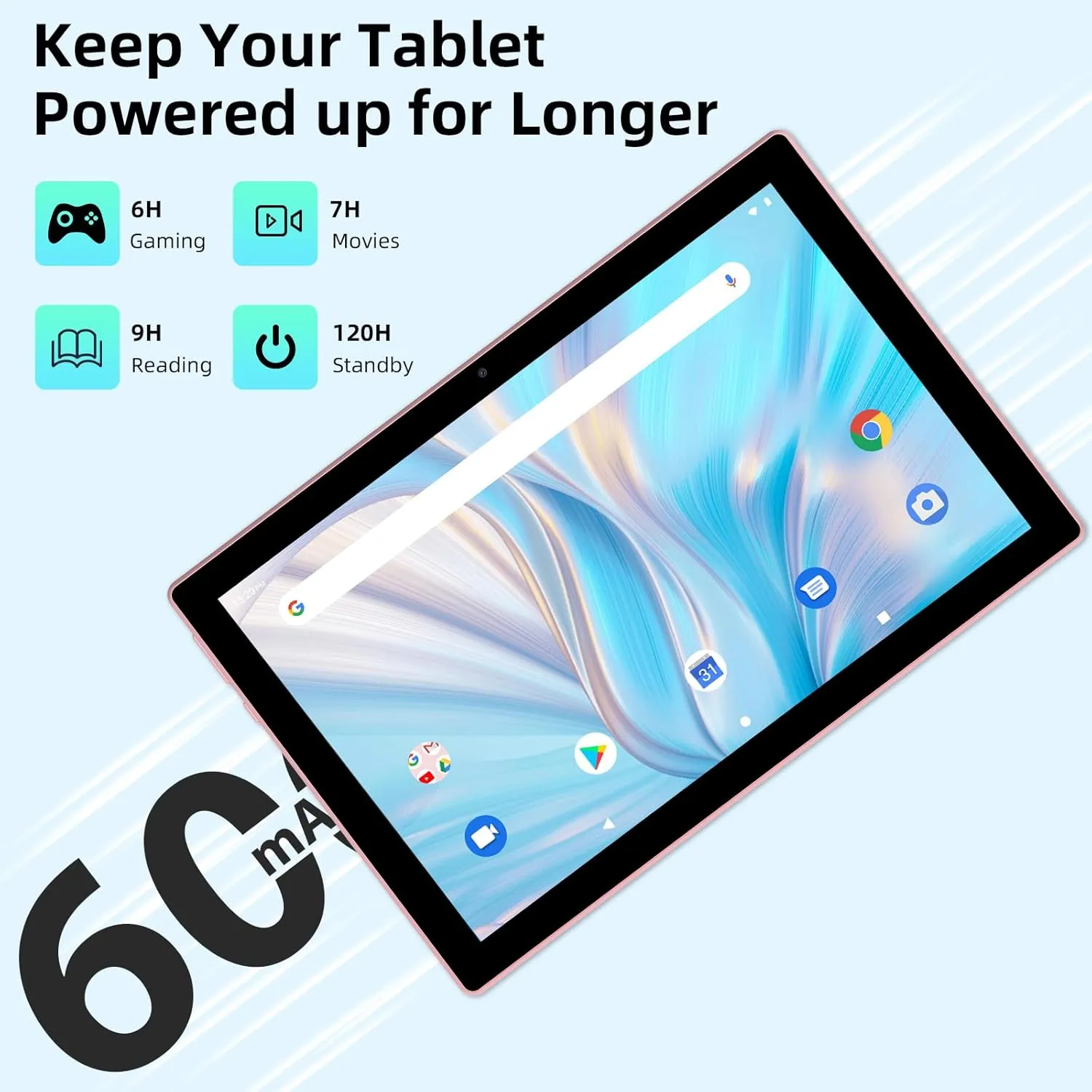 ZZB 2 in 1 Tablet with Keyboard Case Mouse Stylus Pen, 10 inch Tablet Android 14.0 Tablets PC Set, 8GB RAM 64GB ROM Tableta Computer 10.1" IPS Screen 2MP 8MP Dual Camera WiFi BT Tab Pink/Girls